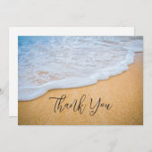 SandyビーチとFoamy Surf写真 サンキューカード (正面/裏面)