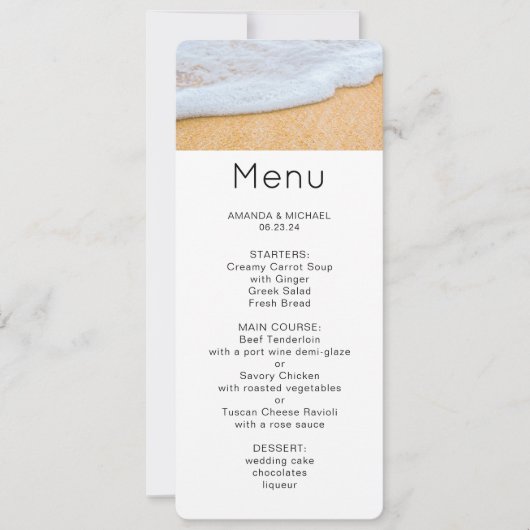 SandyビーチとFoamy Surf写真 招待状 (正面)