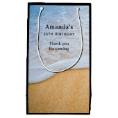 SandyビーチとFoamy Surf -誕生日ありがとう スモールペーパーバッグ (正面)