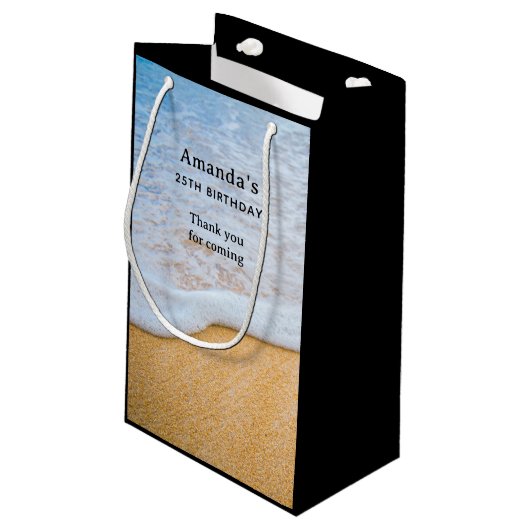 SandyビーチとFoamy Surf -誕生日ありがとう スモールペーパーバッグ (裏面アングル)