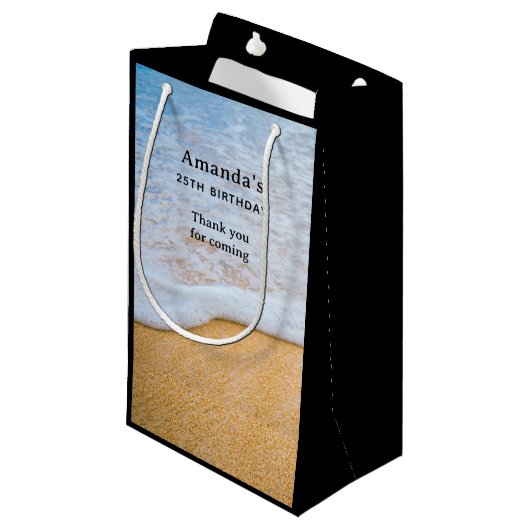 SandyビーチとFoamy Surf -誕生日ありがとう スモールペーパーバッグ (正面アングル)