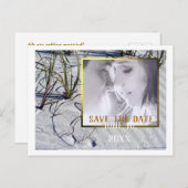 Sandyビーチ写真の保存日付 案内ポストカード (正面/裏面)