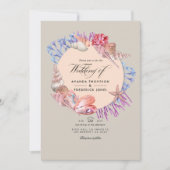 SandyビーチQRコードRSVP 結婚's 招待状 (正面)