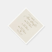 Sandy Beige Our Love Story エレガント Script結婚's スタンダードカクテルナプキン (角)