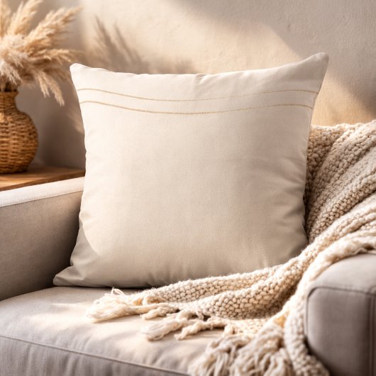 Sandy Champagne Waves Throw Pillow クッション