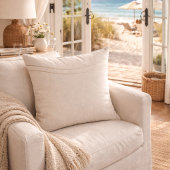 Sandy Champagne Waves Throw Pillow クッション