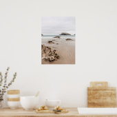 Sandy coast with rocks, moody ocean aesthetic ポスター (キッチン)