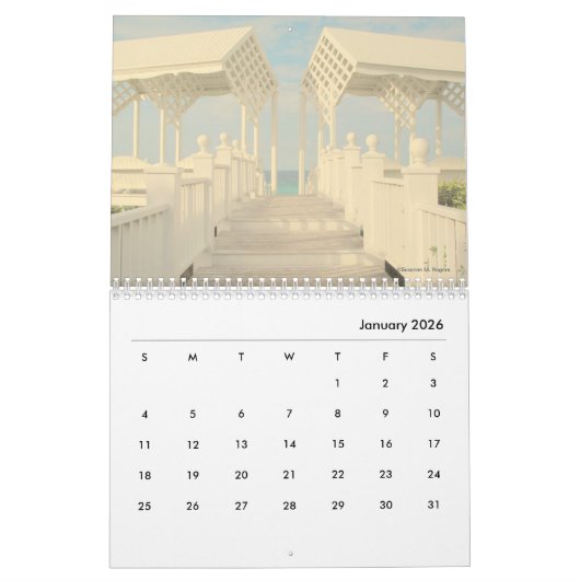 Sandy Footpaths & Picket Fences - 2026 Calendar カレンダー (1月 2026)