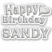 Sandy Happy Birthday silver Aufkleber Sticker シール (正面)