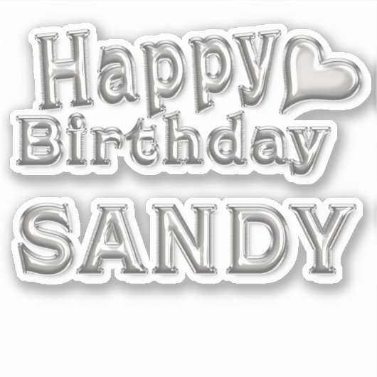 Sandy Happy Birthday silver Aufkleber Sticker シール (正面)