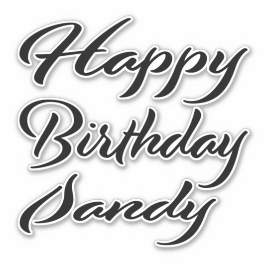 Sandy Name Vorname black Sticker Geburtstag シール (正面)