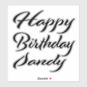 Sandy Name Vorname black Sticker Geburtstag シール (シート)