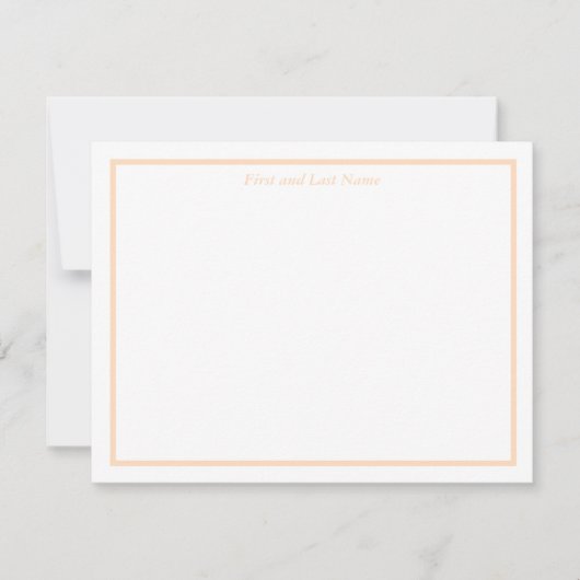Sandy Pale Peach and White Polka Dot Note Cards ノートカード (正面)