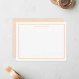 Sandy Pale Peach and White Polka Dot Note Cards ノートカード