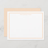Sandy Pale Peach and White Polka Dot Note Cards ノートカード (正面/裏面)