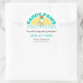 Sandy Paws Pet Businessロゴ ラウンドシール (バッグ)