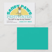 Sandy Paws Pet Businessロゴ 名刺 (正面/裏面)