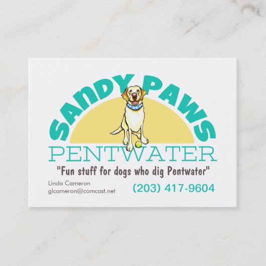 Sandy Paws Pet Businessロゴ 名刺 (正面)