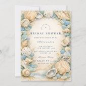 Sandy Shores Seashell Bridal Shower 招待状 (正面)
