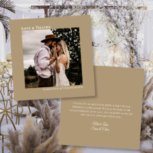 Sandy TanまたはMocha Love 感謝してい Photo Note結婚's サンキューカード