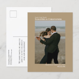 Sandy Tanミニマル結婚リストの写真Save The Date 案内ポストカード