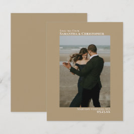 Sandy Tan Vertical Photo Minimalist 結婚's セーブザデート