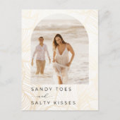Sandy Toes Archフォトビーチ結婚式日付の保存 案内ポストカード (正面)