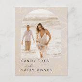 Sandy Toes Archフォトビーチ結婚式日付の保存 案内ポストカード (正面)