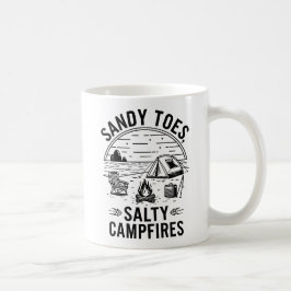 Sandy Toes Salty Campfires Camping Design コーヒーマグカップ