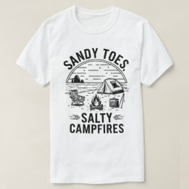 Sandy Toes Salty Campfires Camping Design Tシャツ