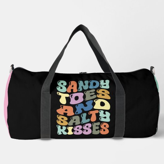 Sandy Toes Salty Kisses Retro ダッフルバッグ (正面)