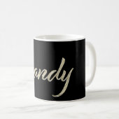 Sandy white gold Handwriting Tasse Kaffeetasse コーヒーマグカップ (正面右)
