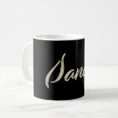 Sandy white gold Handwriting Tasse Kaffeetasse コーヒーマグカップ (正面左)