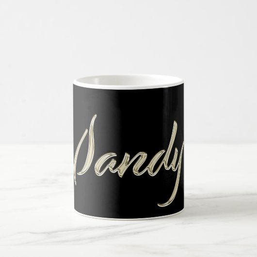 Sandy white gold Handwriting Tasse Kaffeetasse コーヒーマグカップ (中央)