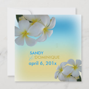 Sandybeach、プルメリアの宛先結婚式 招待状