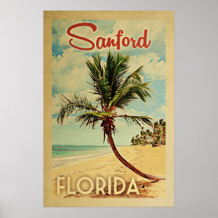 Sanfordのヤシの木のヴィンテージ旅行 ポスター