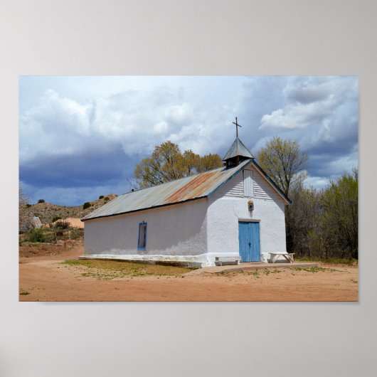Sangre de Cristo Chapel in Cuartelez, New Mexico ポスター (正面)