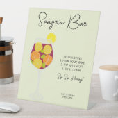 Sangriaバー結婚のメニュー、ブライダルシャワー、またはパーティー 台座サイン (インサイチュ)