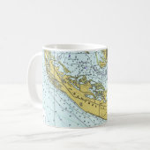 Sanibelの島のフロリダのヴィンテージの地図 コーヒーマグカップ (正面左)