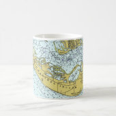 Sanibelの島のフロリダのヴィンテージの地図 コーヒーマグカップ (中央)