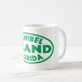 Sanibelの島のフロリダの緑の楕円形 コーヒーマグカップ (正面右)