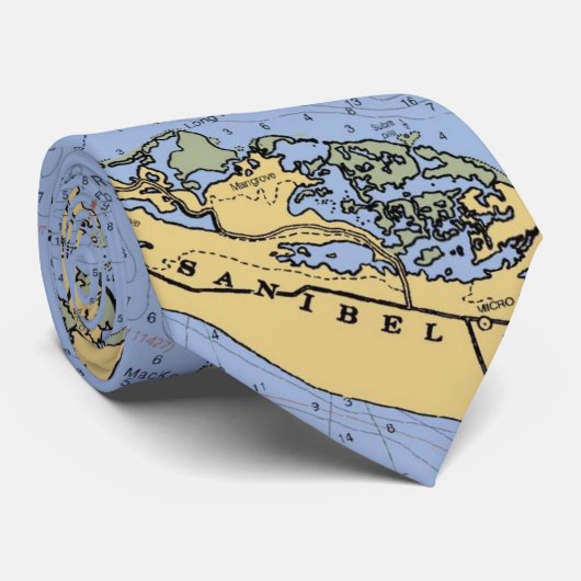 Sanibelの島のフロリダの航海のな図表のタイ ネクタイ (ロール)