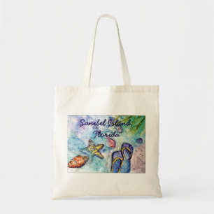 Sanibelの島の双安定回路の水彩画の絵画 トートバッグ