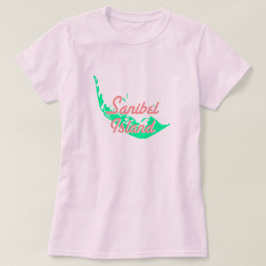 Sanibelの島の地図の輪郭のデザイン Tシャツ