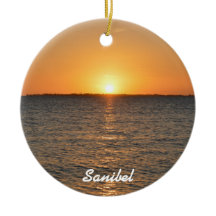 Sanibelの島の日没のクリスマスのオーナメント