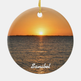 Sanibelの島の日没のクリスマスのオーナメント セラミックオーナメント