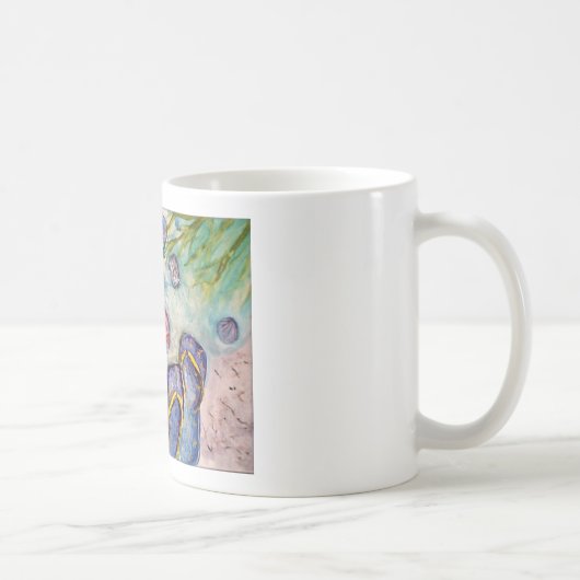 Sanibelの島の水彩画のフロリダの芸術 コーヒーマグカップ (右)