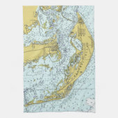 Sanibelの島、フロリダのヴィンテージの地図 キッチンタオル (縦)