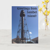 Sanibelの灯台挨拶状 カード (黄色い花)