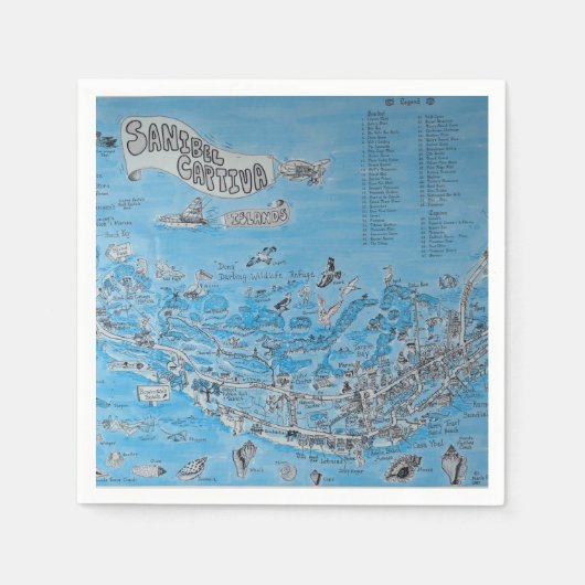 SANIBEL CAPTIVA ISLAND FLORIDA スタンダードカクテルナプキン (正面)